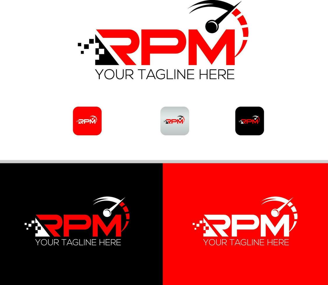 RPM letter logo abstract creative design with white background in illustrator. vector logo modern alphabet font overlap style. RPM unique design.