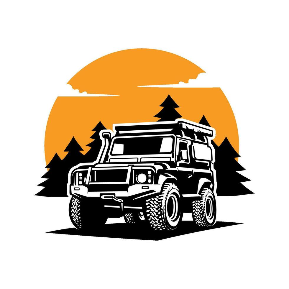 por tierra coche ilustración logo vector