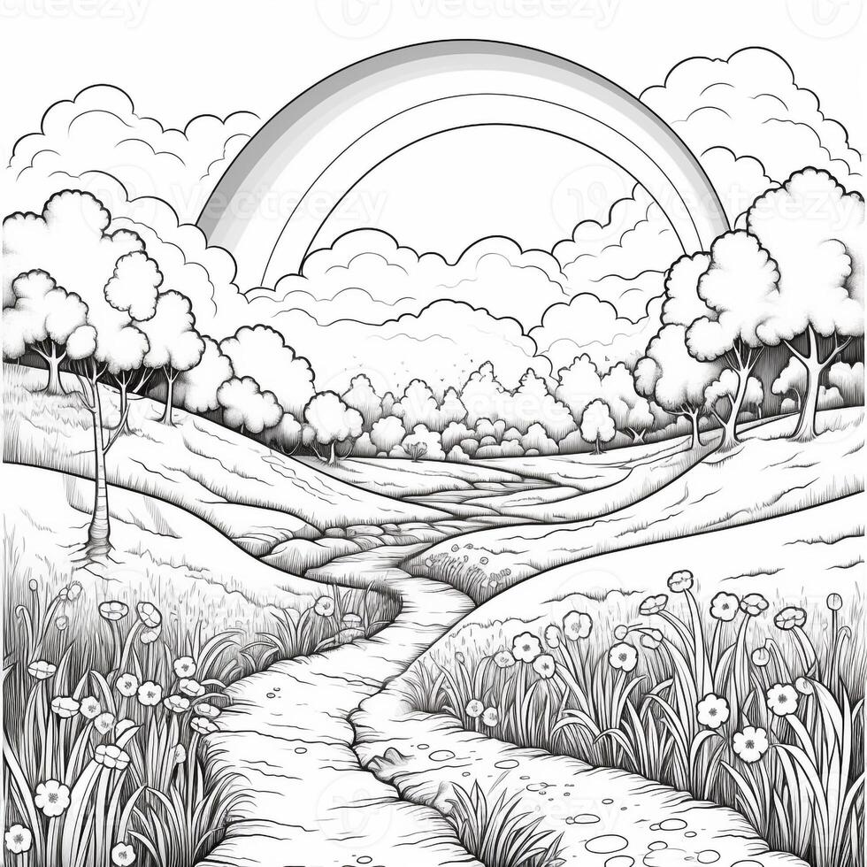 Rainbow Coloring Pages photo