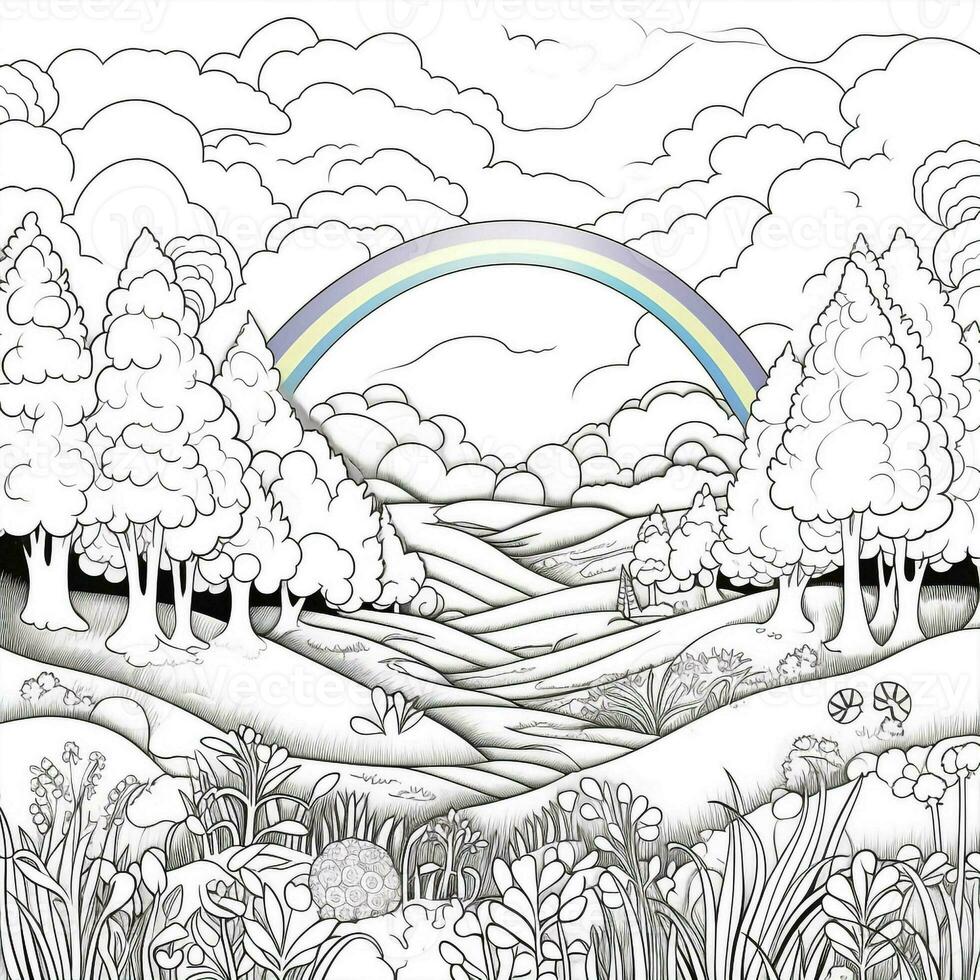 Rainbow Coloring Pages photo