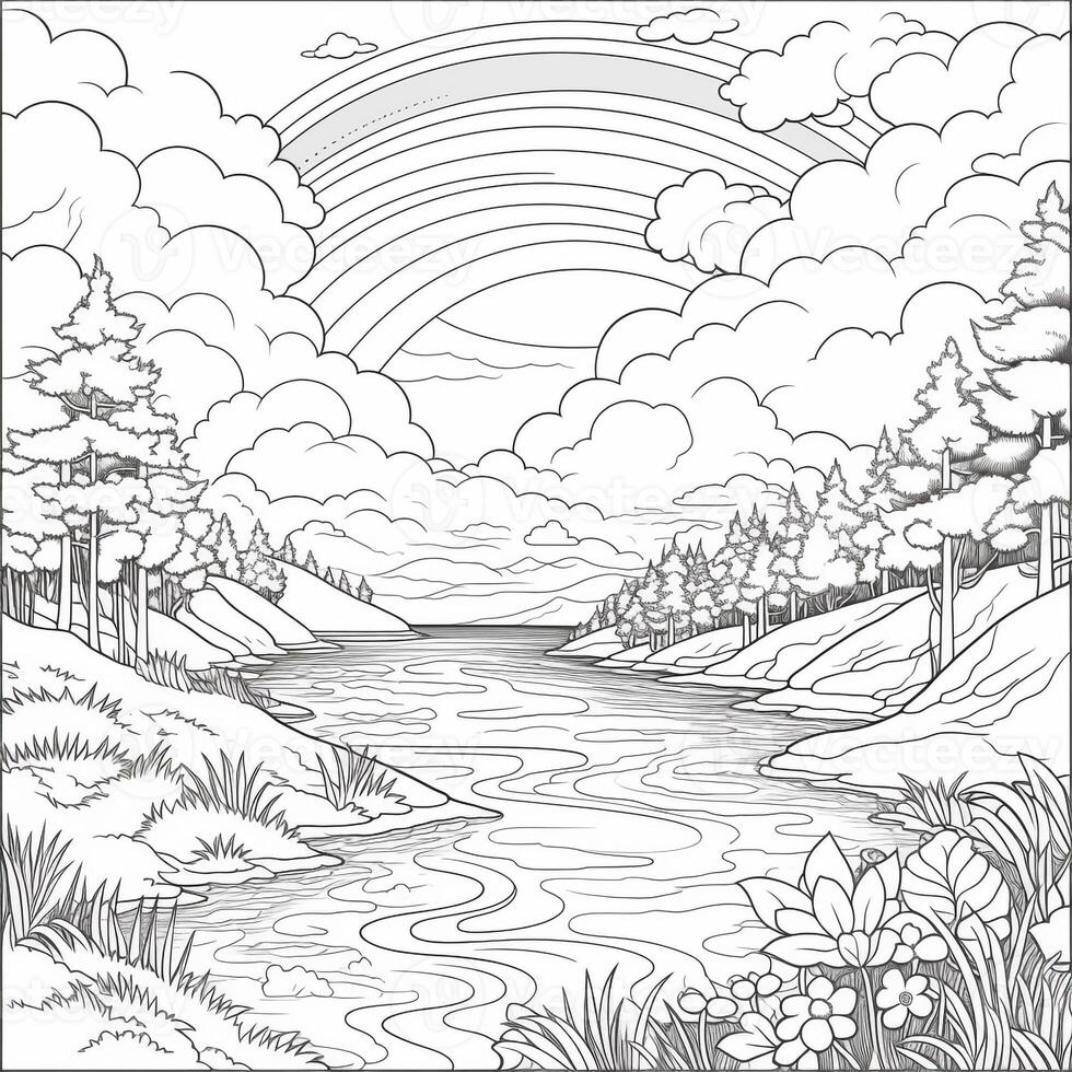 Rainbow Coloring Pages photo