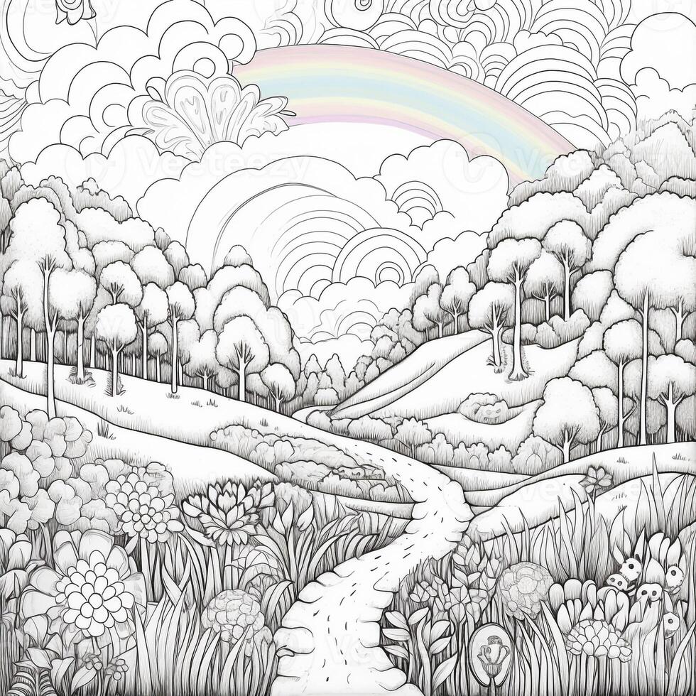 Rainbow Coloring Pages photo