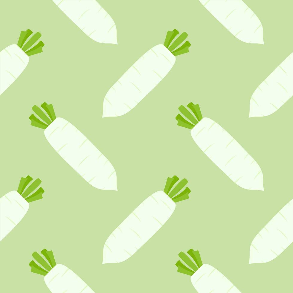 white radish seamless pattern vector illustration