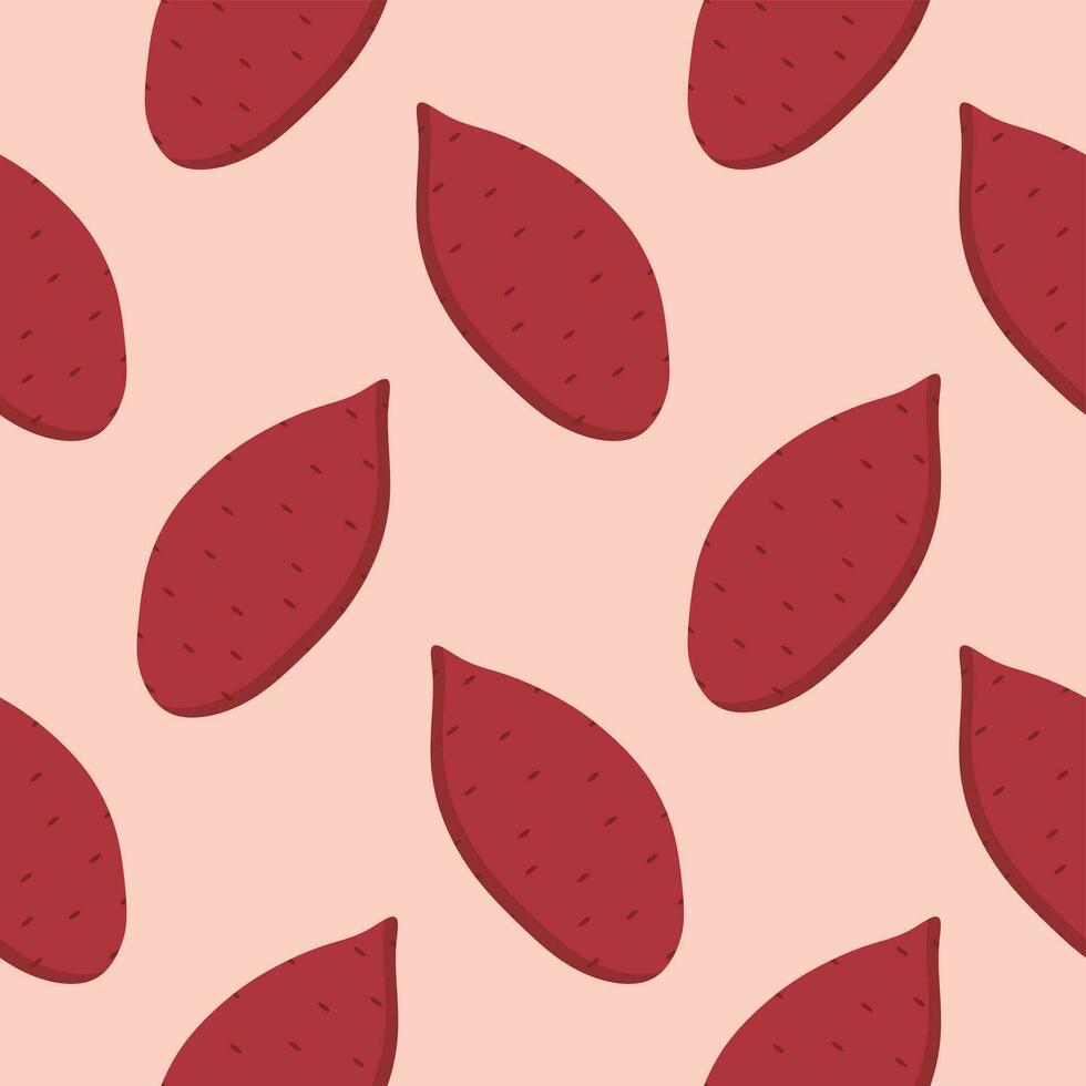 Purple sweet potato seamless pattern vector illustration, flat design