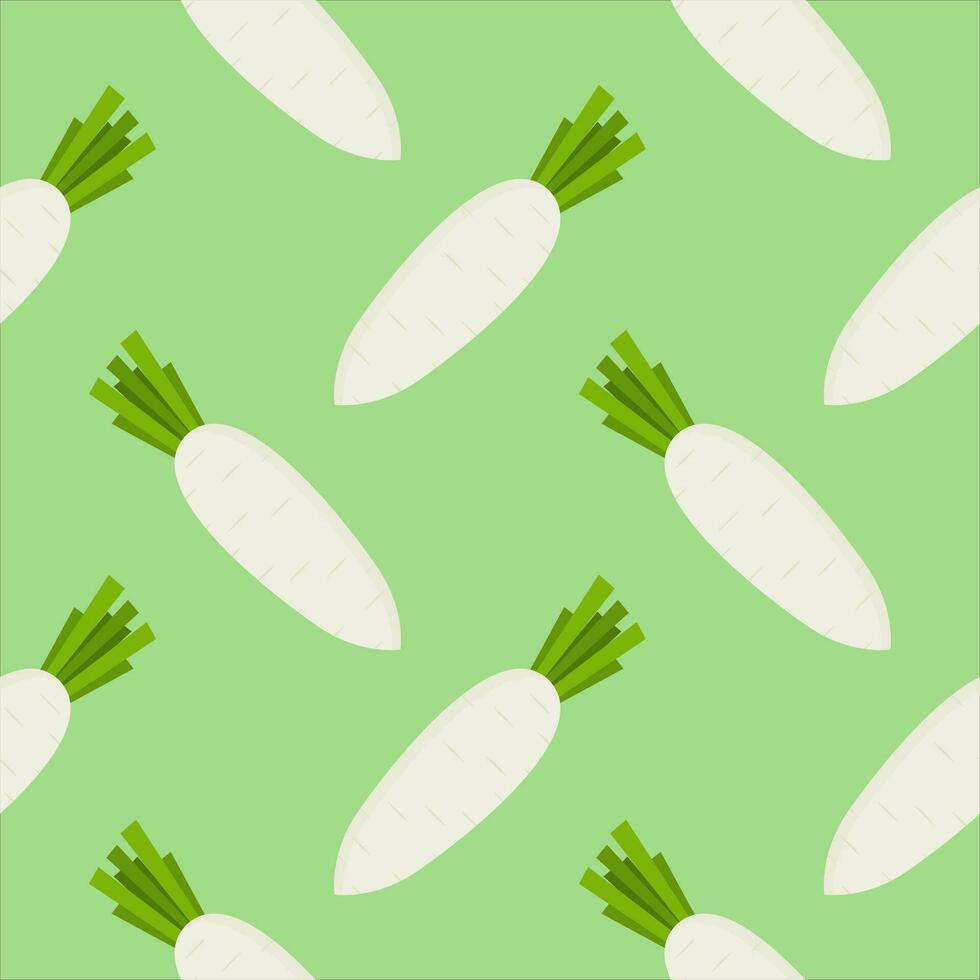 white radish seamless pattern vector illustration