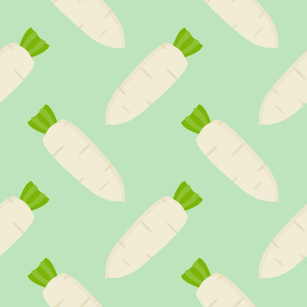 white radish seamless pattern vector illustration