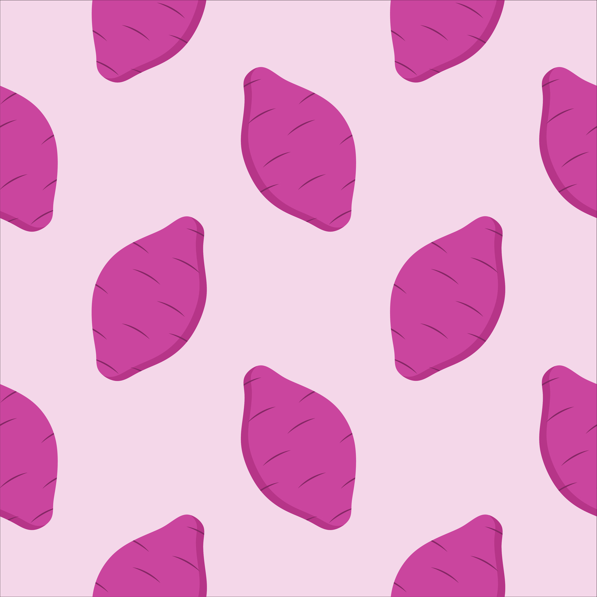 Purple sweet potato seamless pattern vector illustration, flat design