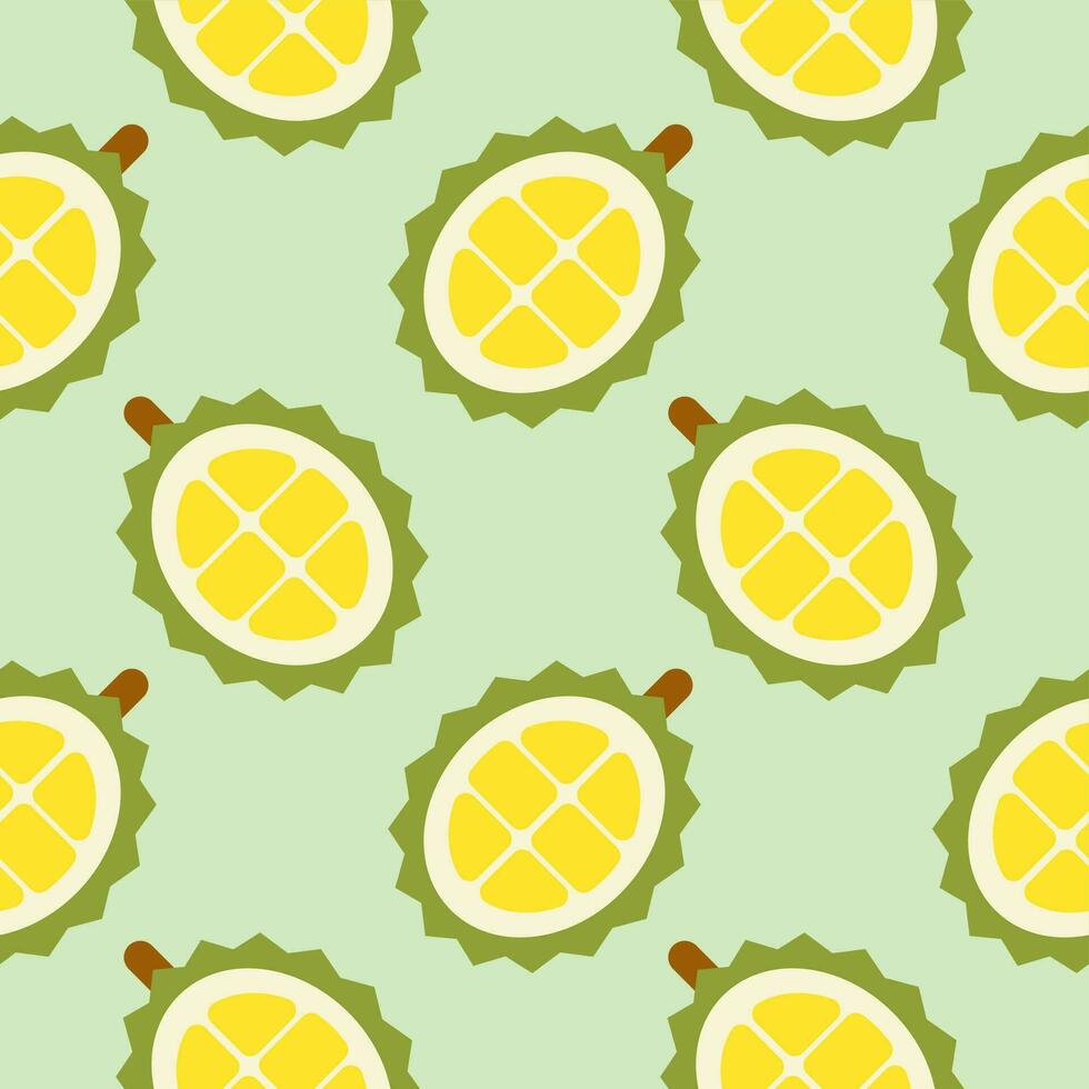 durian seamless pattern vector illustration. Round tropical fruit. Thorny fruit. Gift wrapping paper vector illustration.