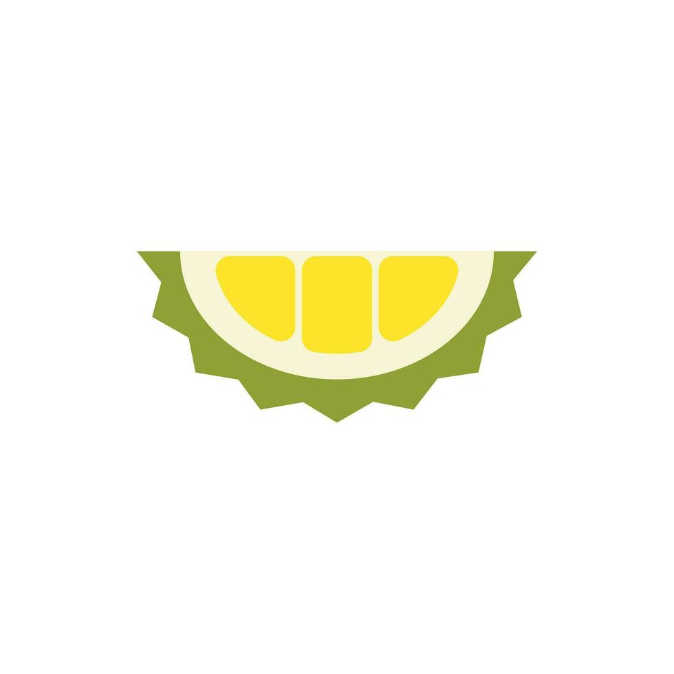 durian flat design vector illustration. Summer tropical fruits for healthy lifestyle. Isolated icon. Fruit for juice and ingredients for healthy cooking, design vegetarian menu