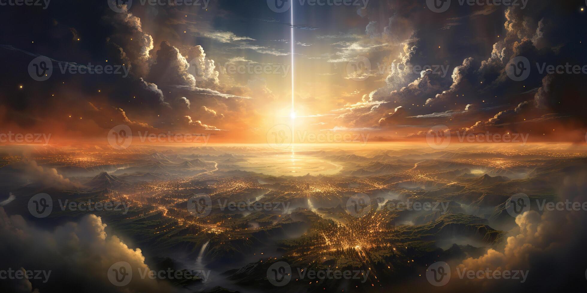 . . Nature outdoor wild sky between heaven and hell god religion scene. Graphic Art photo