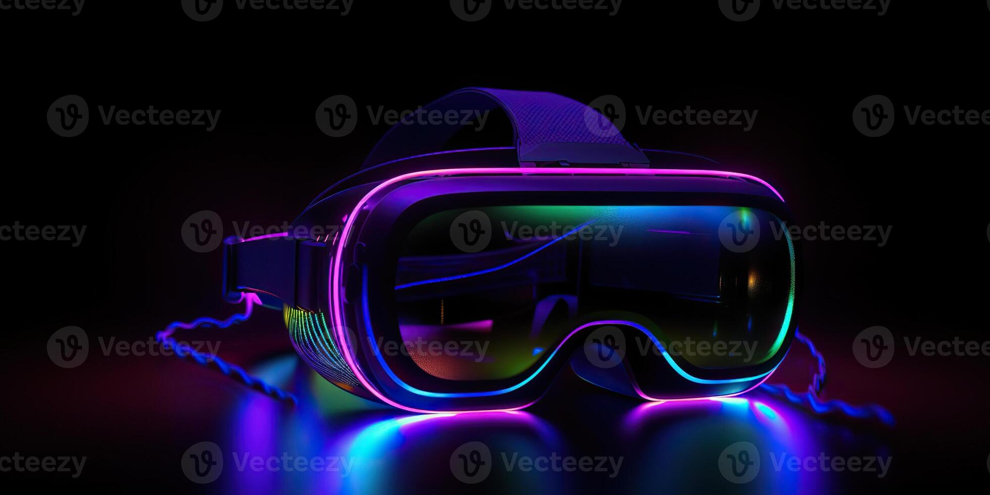 . . VR virtual reality mask headset future technology. Graphic Art photo