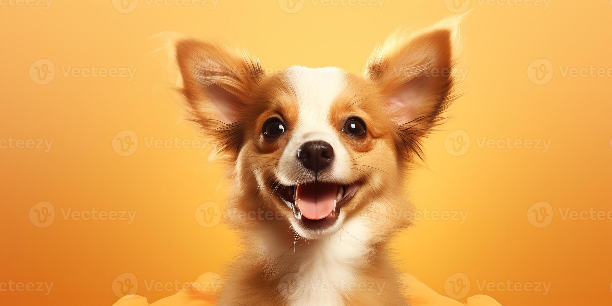 . . Happy cite smile dog frontal face frontal portrait. Animal pet food promotion marketing. Graphic Art photo