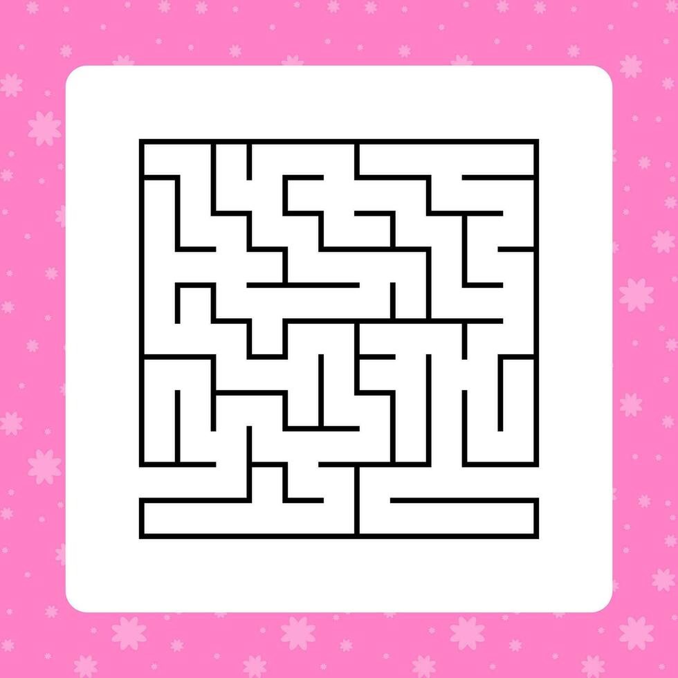 Abstract square maze. Game for kids. Puzzle for children. Labyrinth conundrum. Find the right path. Vector illustration.