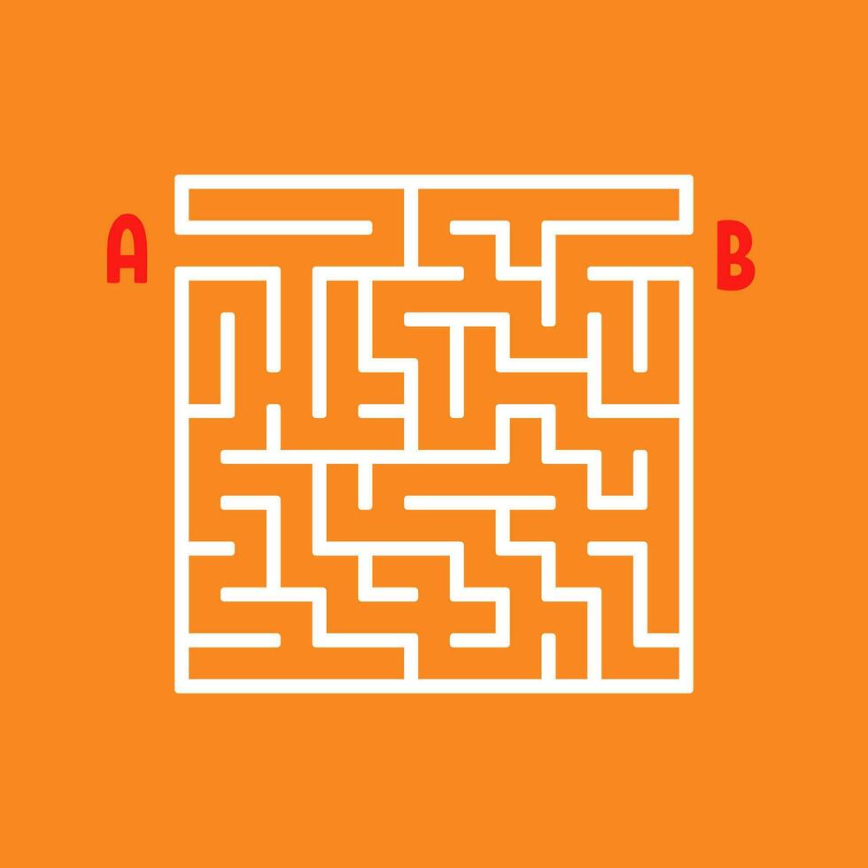 Abstract square maze. Game for kids. Puzzle for children. Labyrinth conundrum. Find the right path. Vector illustration.