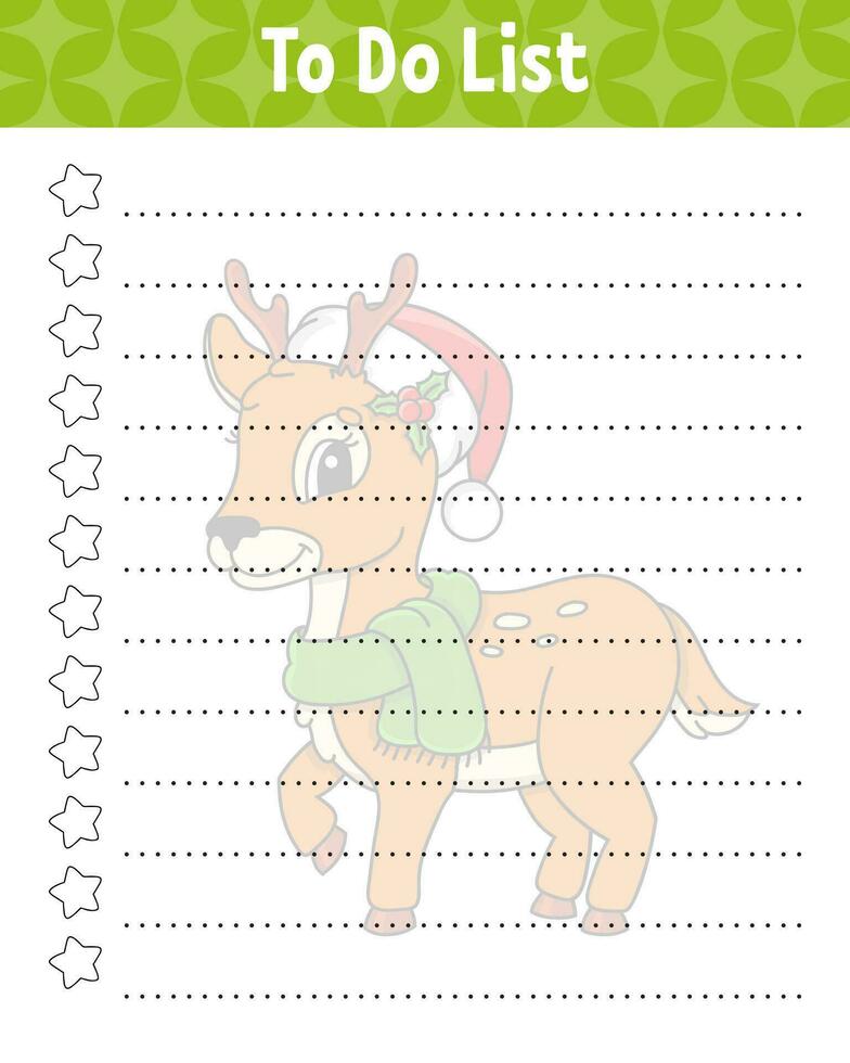 To do list. Printable template. Lined sheet. Handwriting paper. For diary, planner, checklist, wish list. Vector illustration.