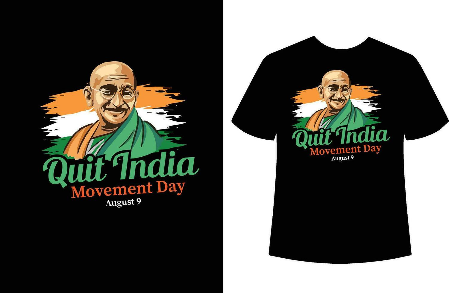 Quit India movement day t shirt design vector