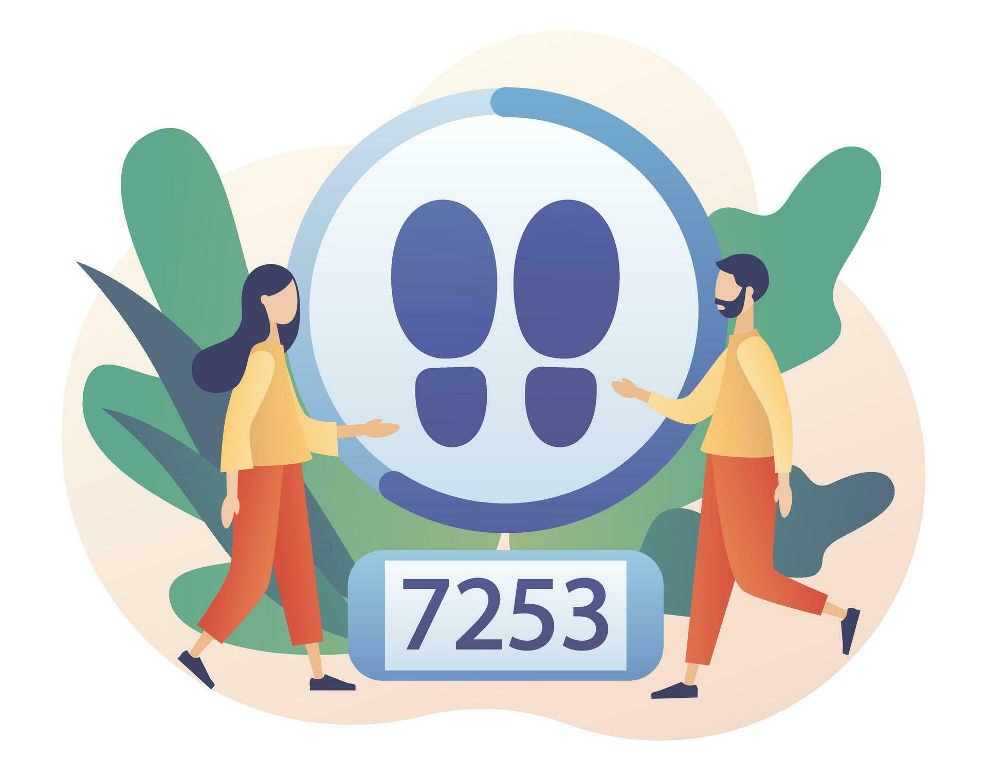 Step counter. Pedometer, fitness tracker concept. Walking to earn money