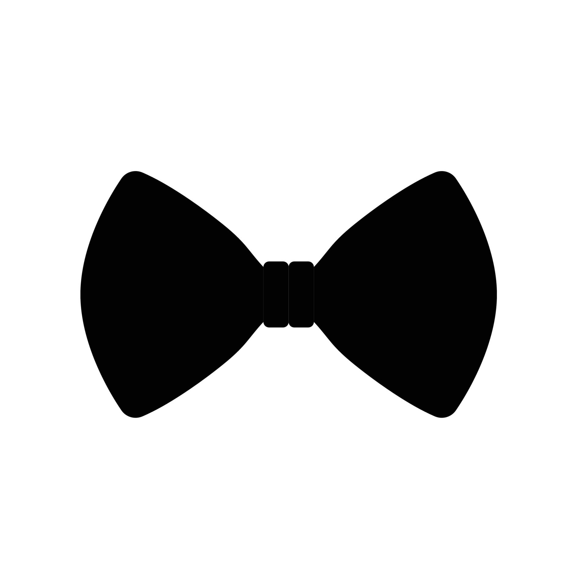 Bow Tie Silhouette. Black and White Icon Design Elements on Isolated ...