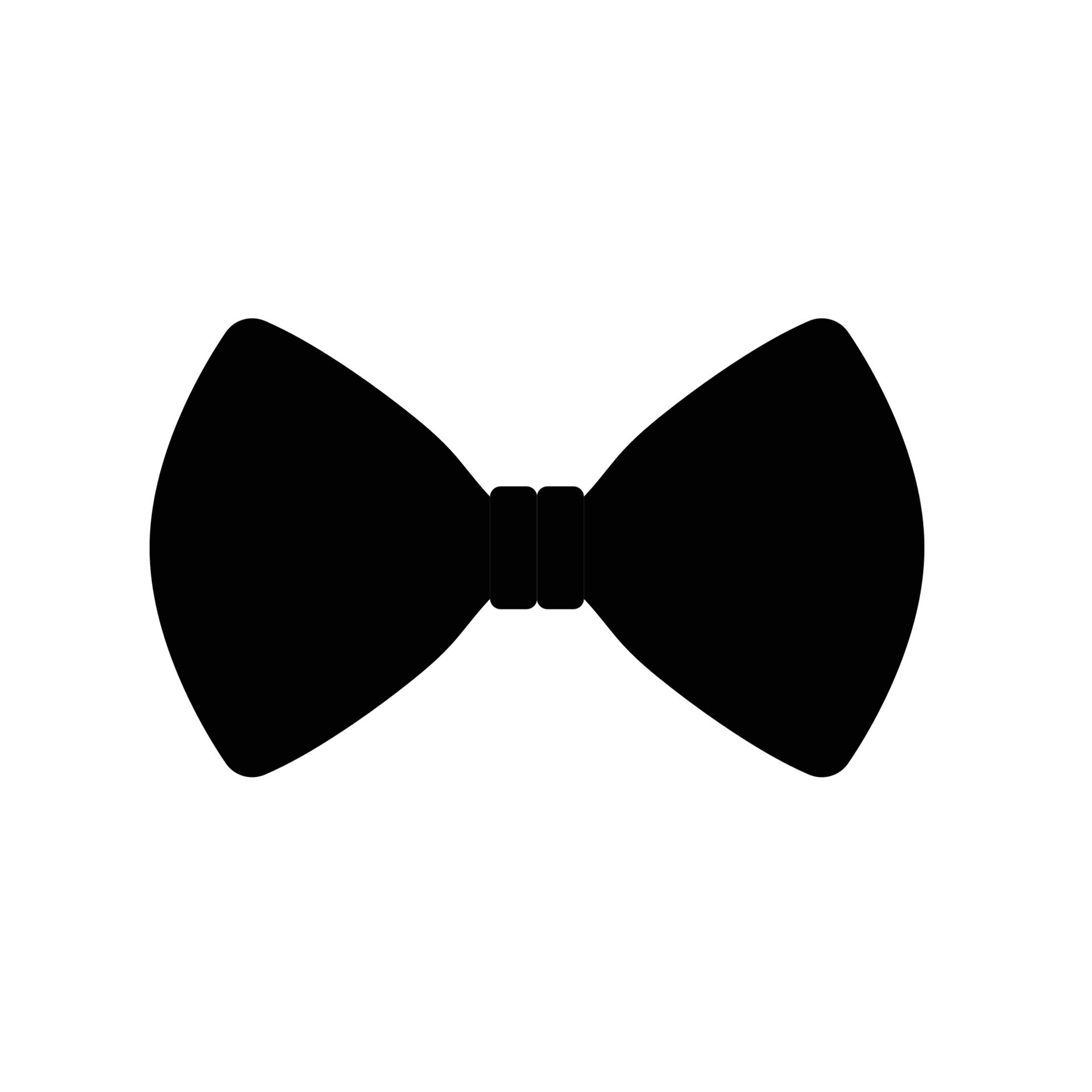 Bow Tie Silhouette. Black and White Icon Design Elements on Isolated