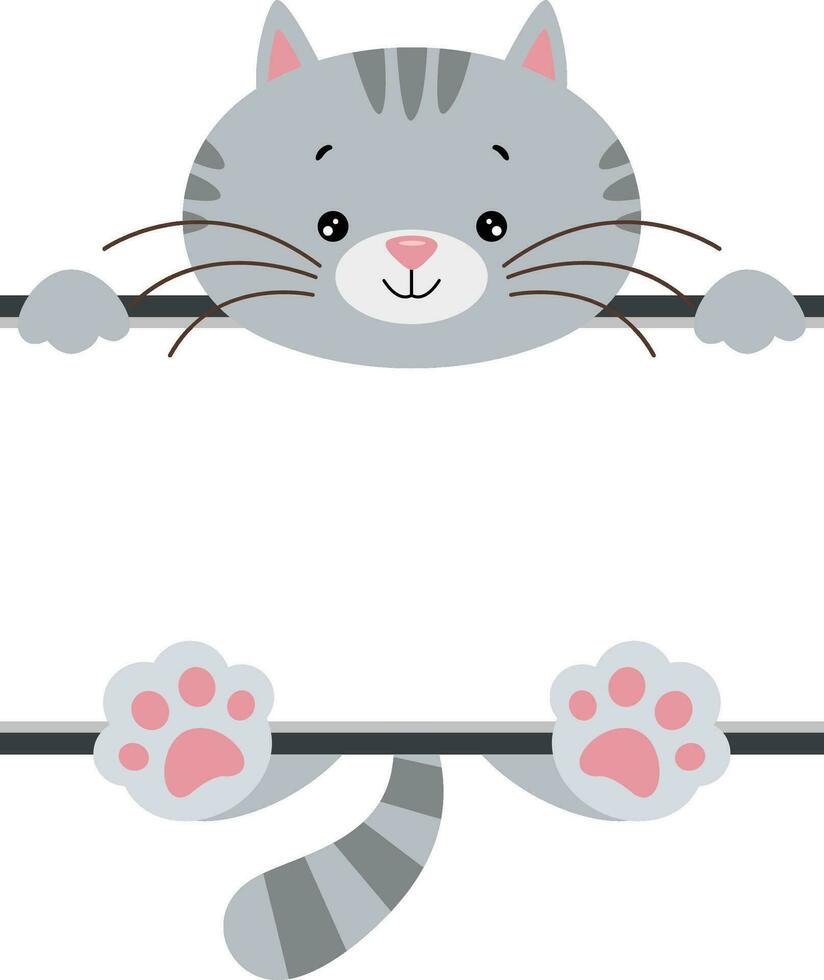 Cute cat with blank signboard vector