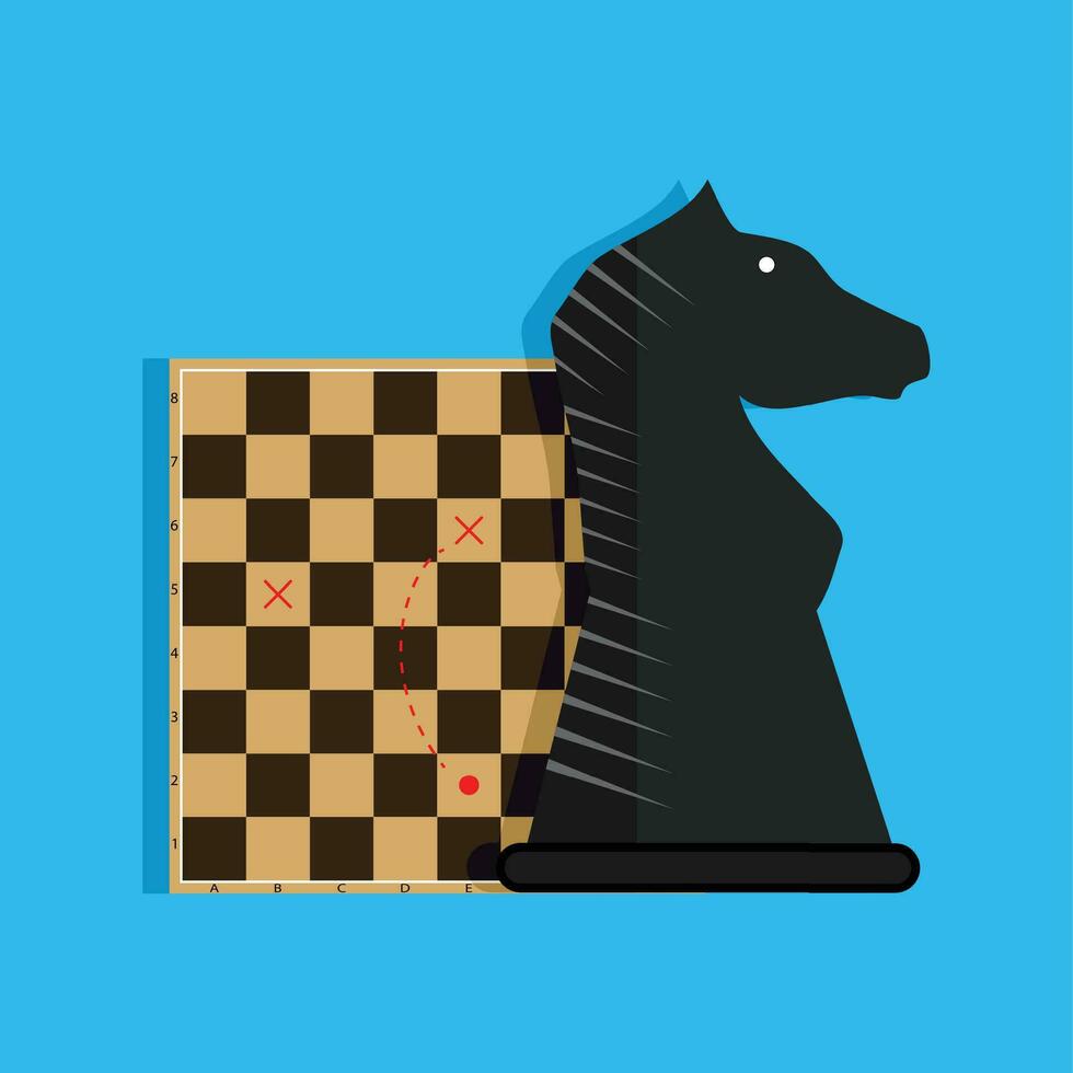 Strategy and tactics. Plan game business, chess play success, vector illustration