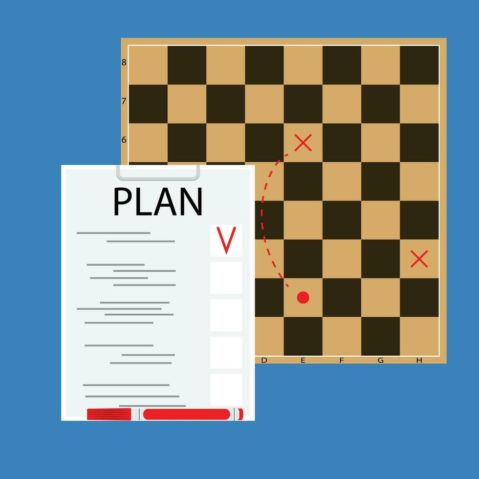 Strategic plan concept. Creative business plan note, vector illustration