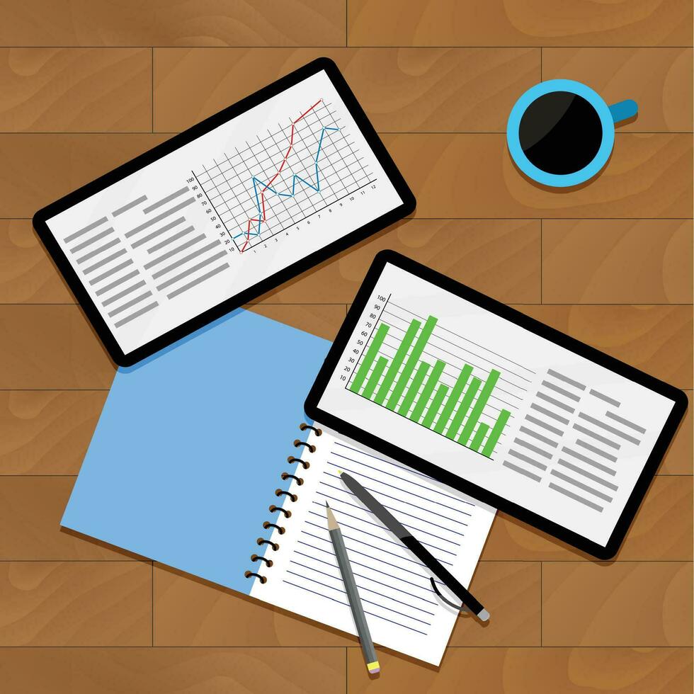 Infographics and statistics. Analysis stats chart, infograph research, vector illustration