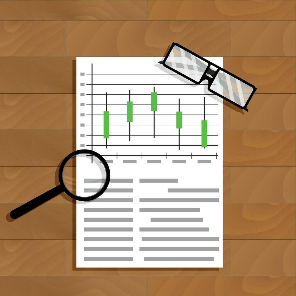 Chart and graphic. Research document data, vector illustration
