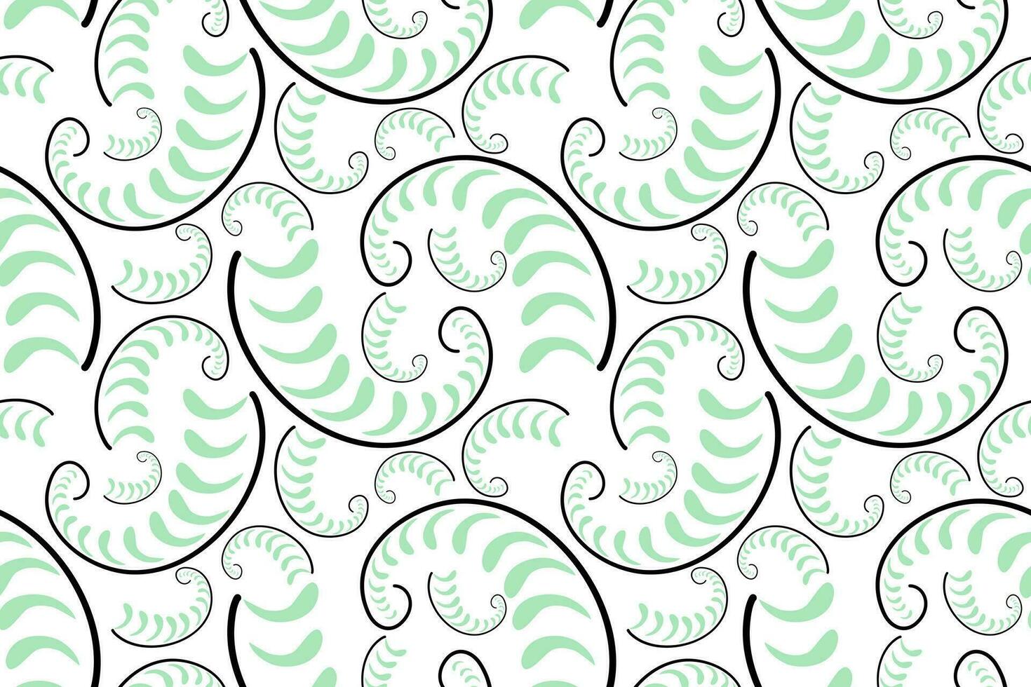 Swirl pattern seamless background vector illustration. Leafs pattern for decorative fabric paper wrap design.