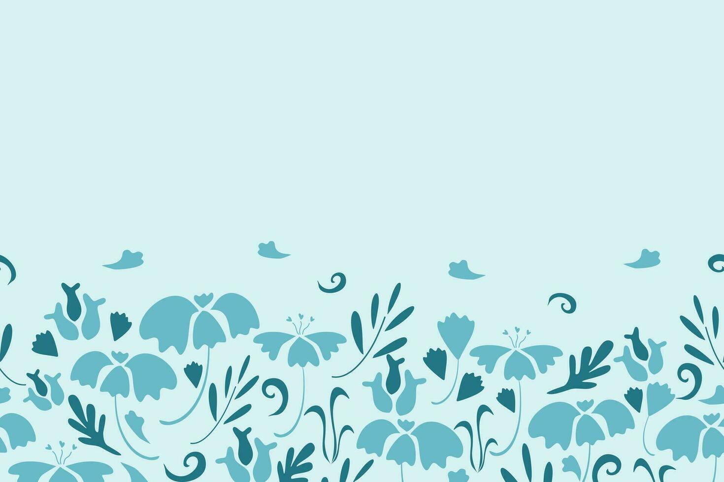 Flower background border frame horizontal vector illustration.