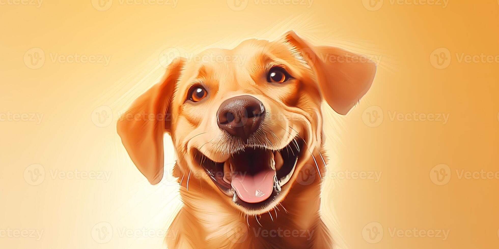 . . Happy cite smile dog frontal face frontal portrait. Animal pet food promotion marketing. Graphic Art photo