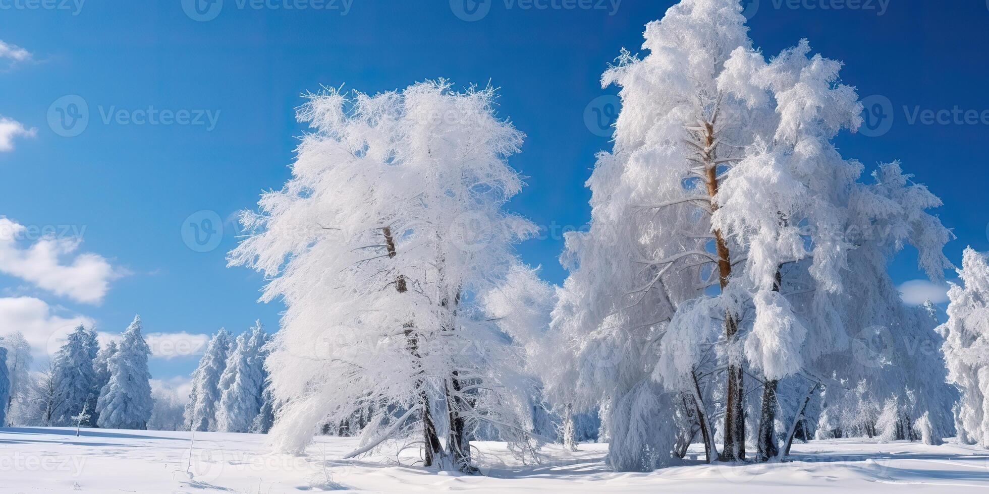 ai generado. ai generativo. invierno bosque árbol invierno nieve jardín parque paisaje. gráfico Arte foto