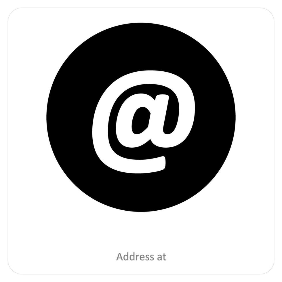 Address at and at sign icon concept vector