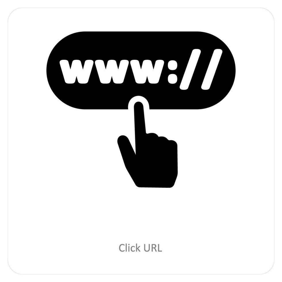 hacer clic url y flecha icono concepto vector