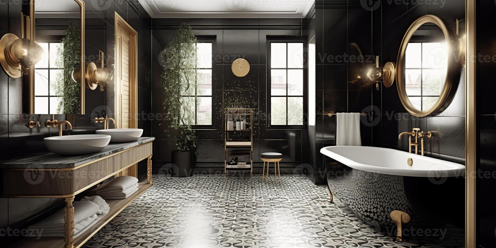 ai generado. ai generativo. lujo elegancia hotel apartamento casa baño arquitectura diseño bañera mármol decoración estilo habitación. gráfico Arte foto