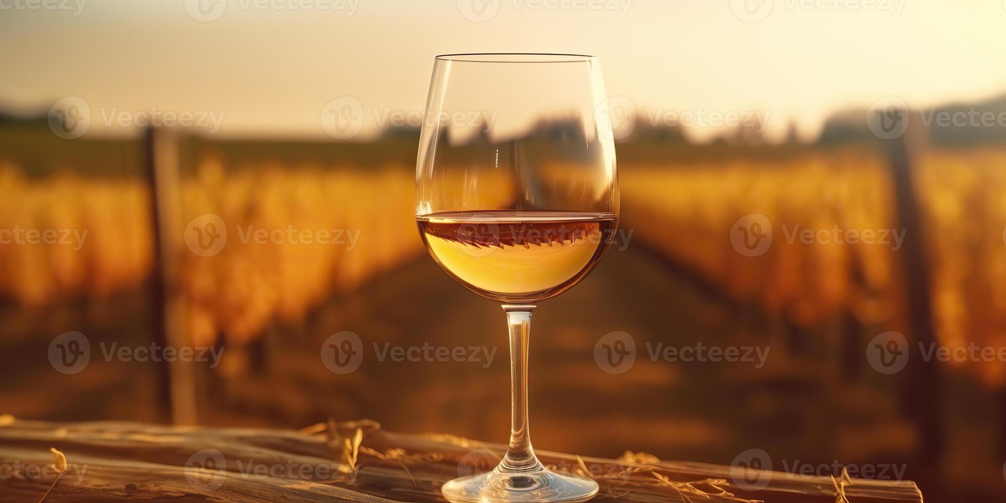 . . Glass of wine before field vineyard. Alcohol beverage vibe. Graphic Art photo