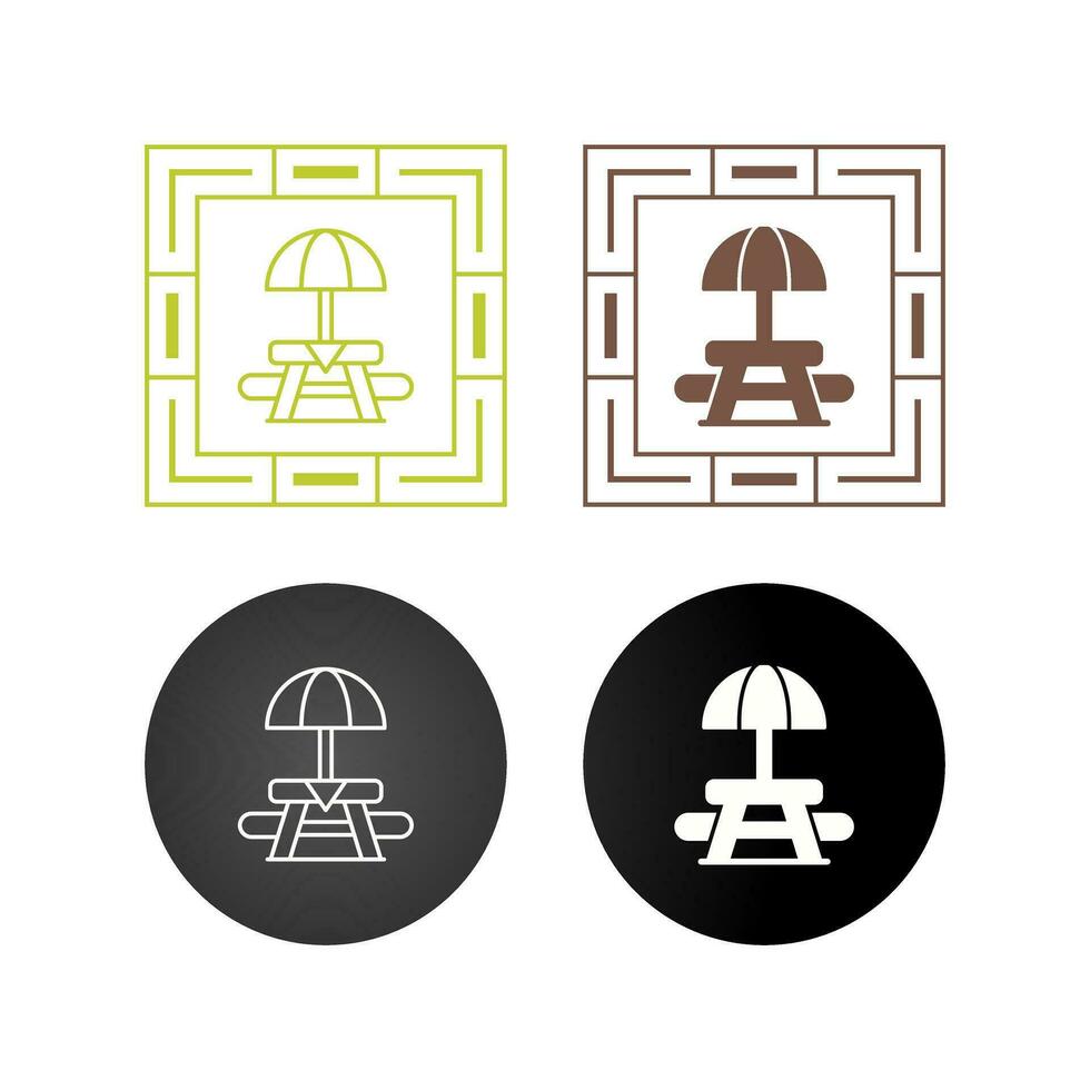 Picnic Table Vector Icon