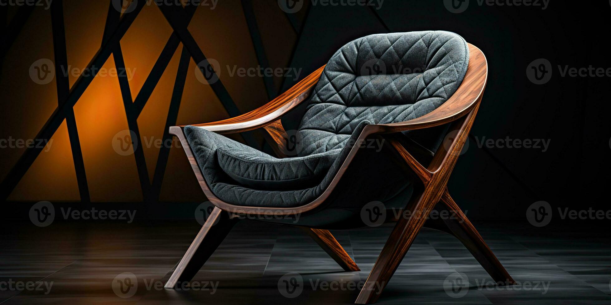 ai generado. ai generativo. arquitectura brazo silla suave almohada madera sentar lugar. producto acogedor hogar oficina diseño. gráfico Arte foto