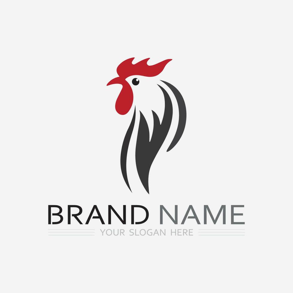 chicken logo  rooster and hen logo for poultry farming  animal logo vector illustration design