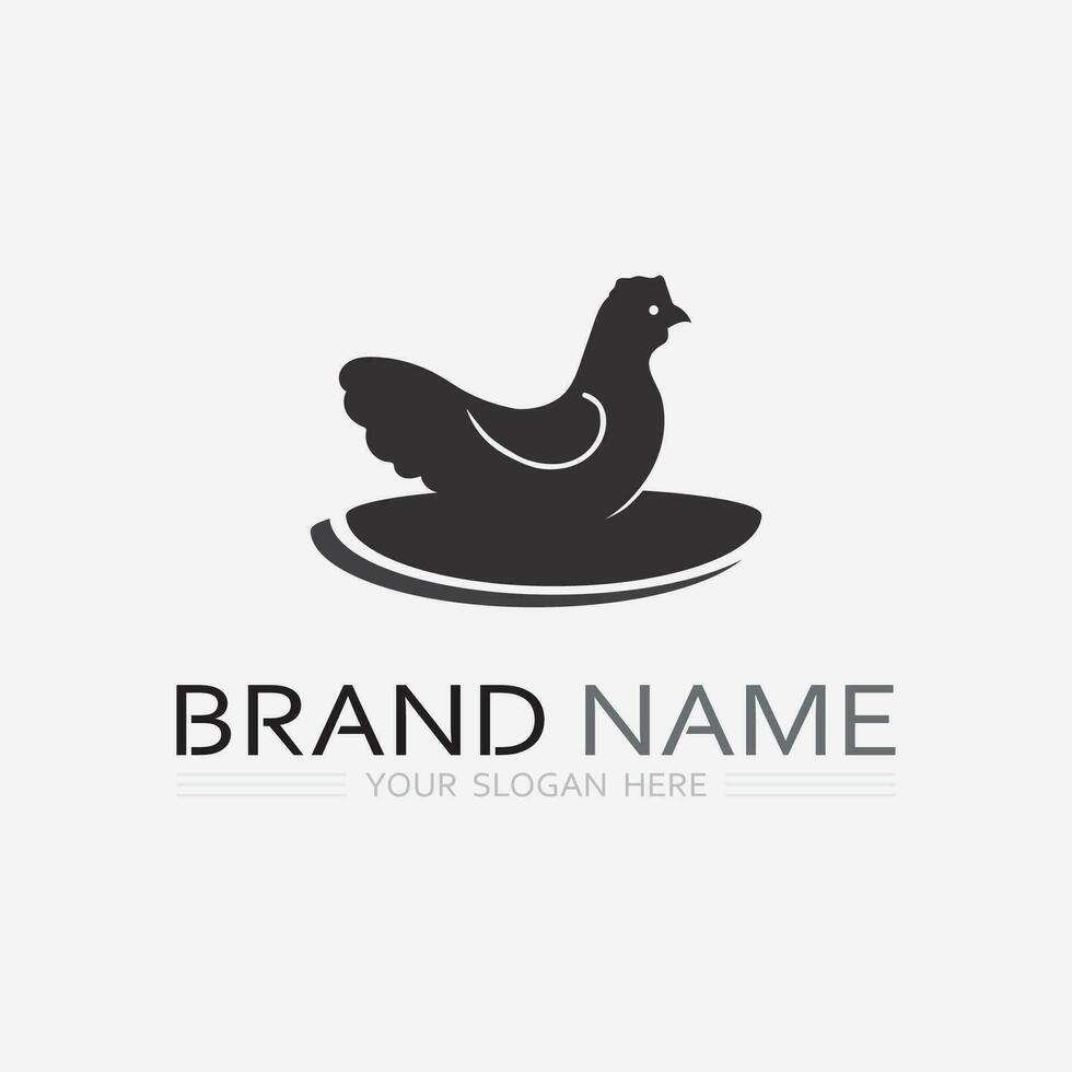 chicken logo  rooster and hen logo for poultry farming  animal logo vector illustration design