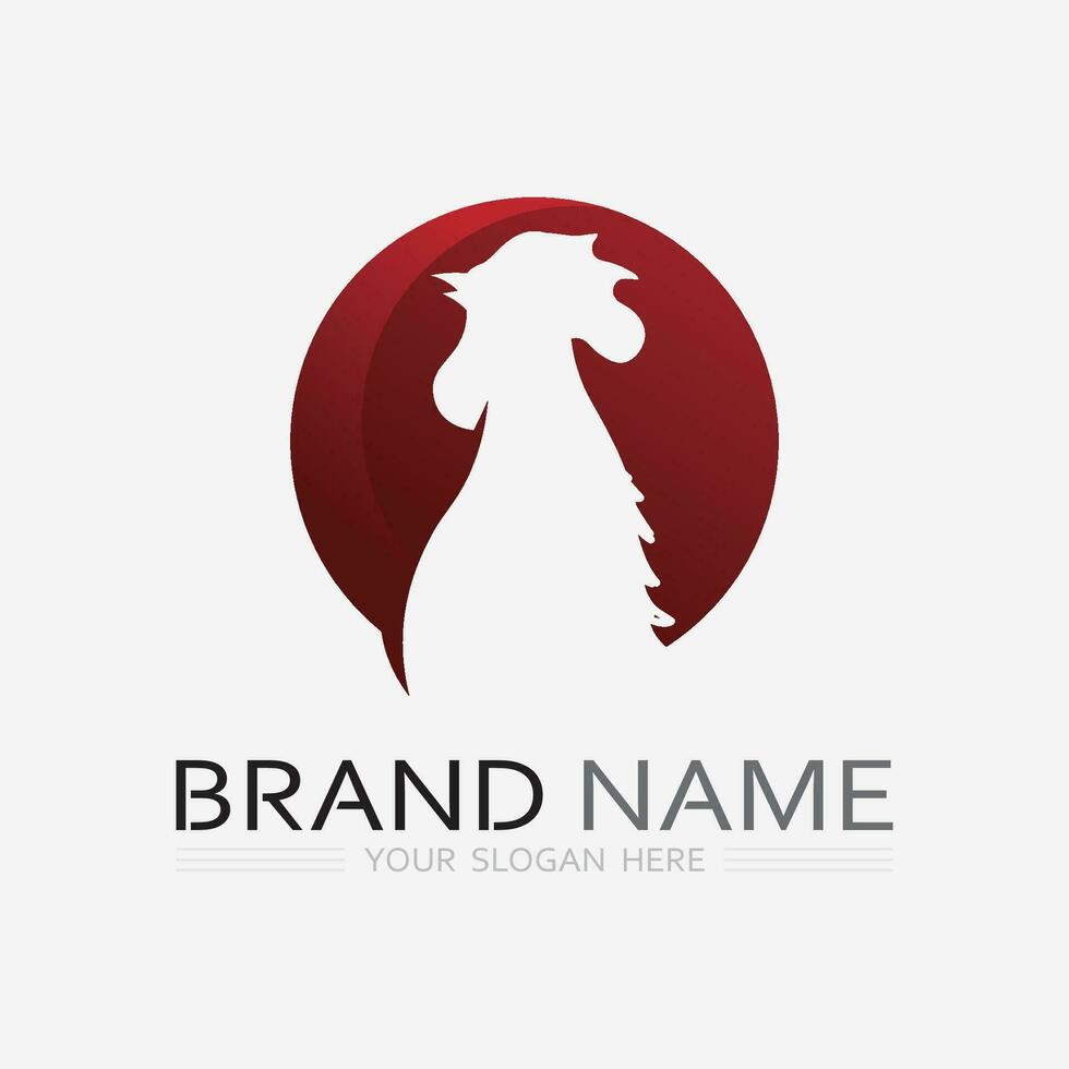 chicken logo  rooster and hen logo for poultry farming  animal logo vector illustration design