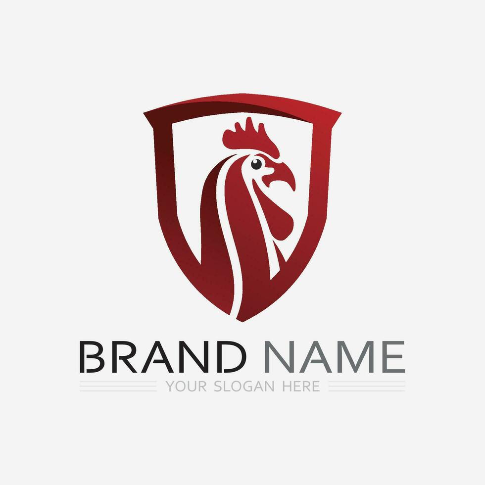 chicken logo  rooster and hen logo for poultry farming  animal logo vector illustration design