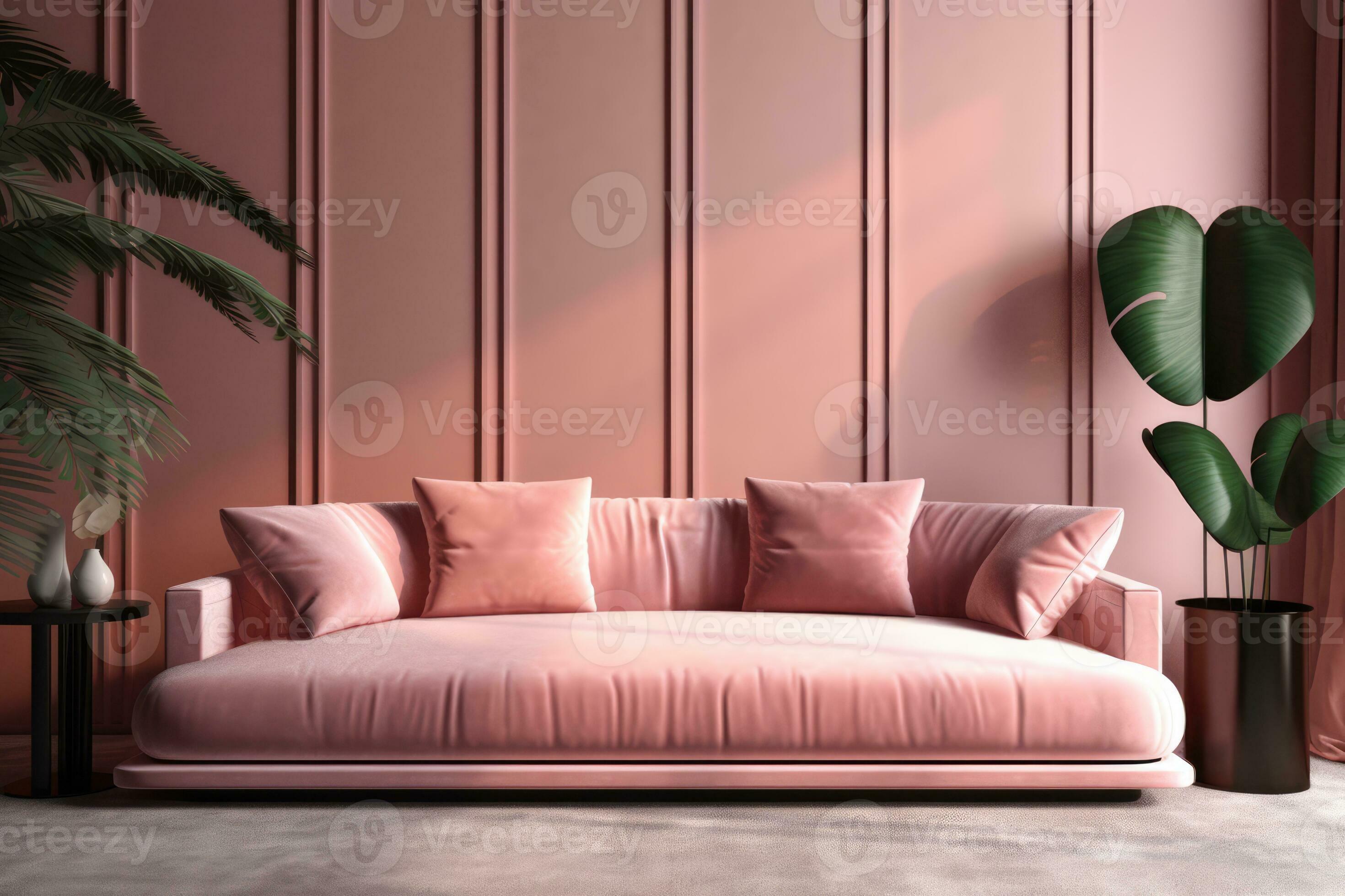 Fuchsia Couch with Pink Cushions A Modern and Comfortable Seating