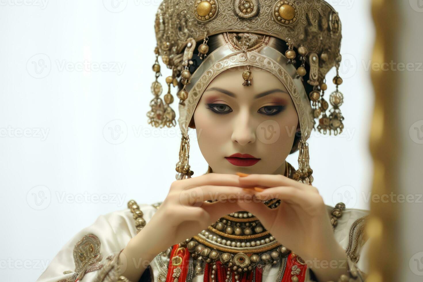 Eastern European Beauty in Traditional Attire photo
