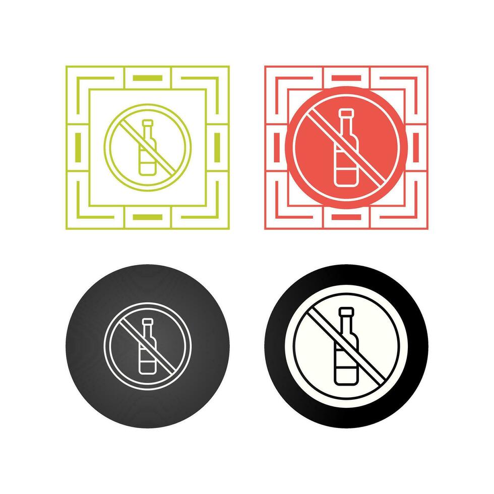 No Alcohol Vector Icon