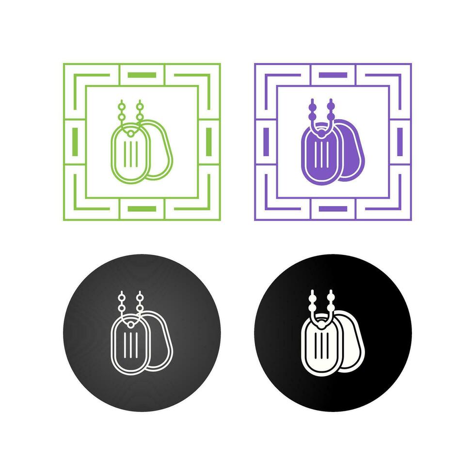 Army Dog Tag Vector Icon