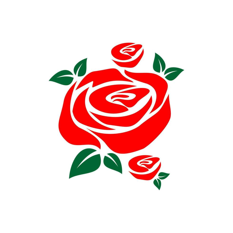 rose flower silhouette vector design on white background