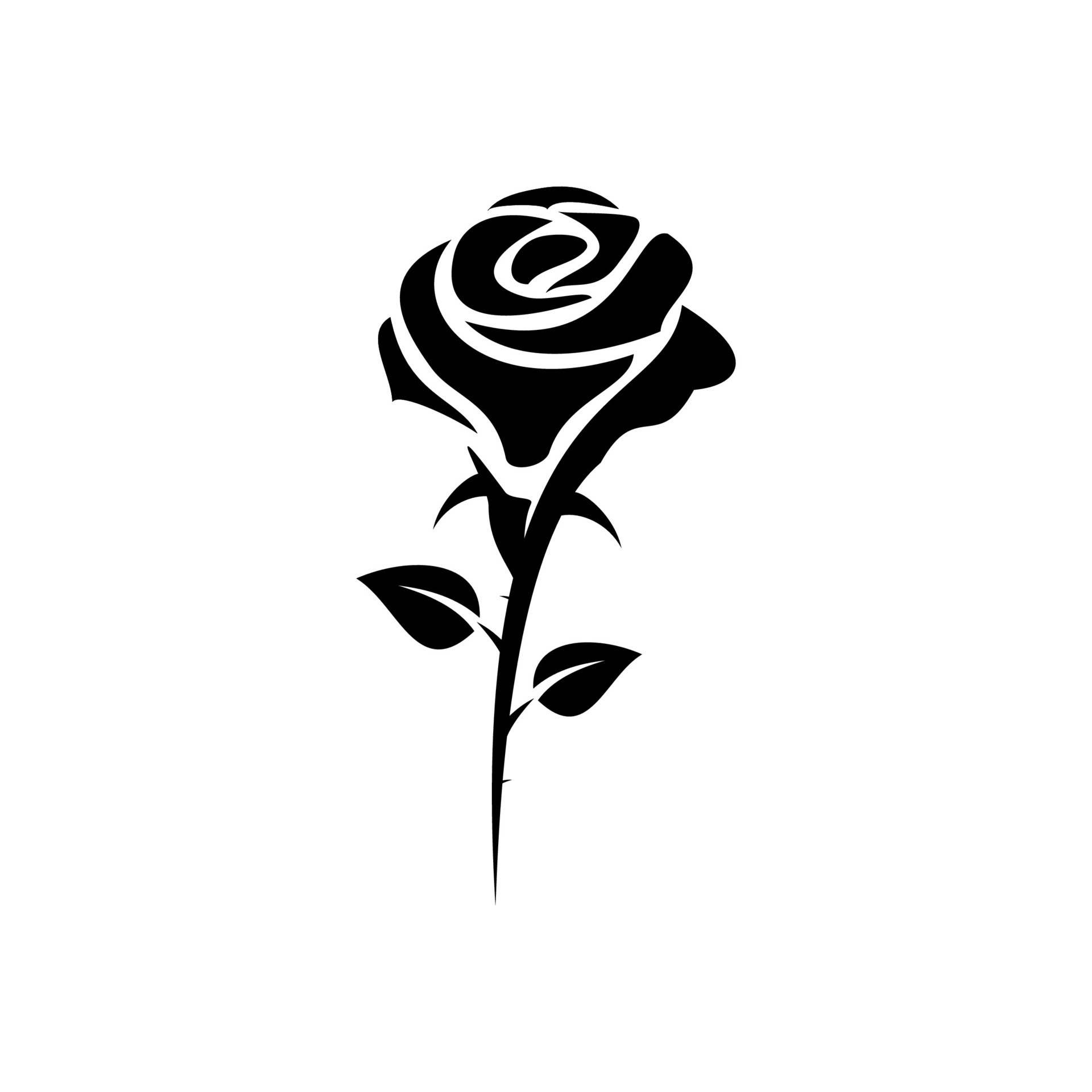 rose flower silhouette vector design on white background 26650000 ...