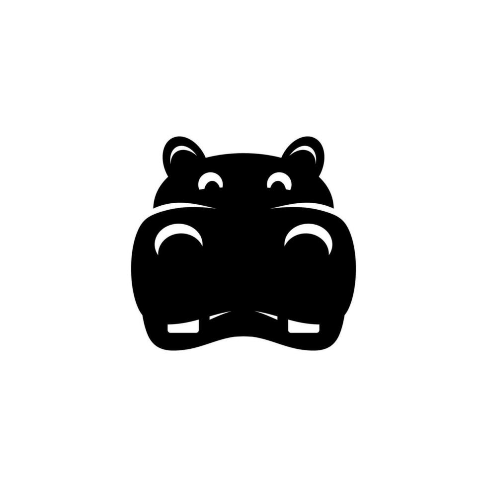 hippopotamus head silhouette vector design