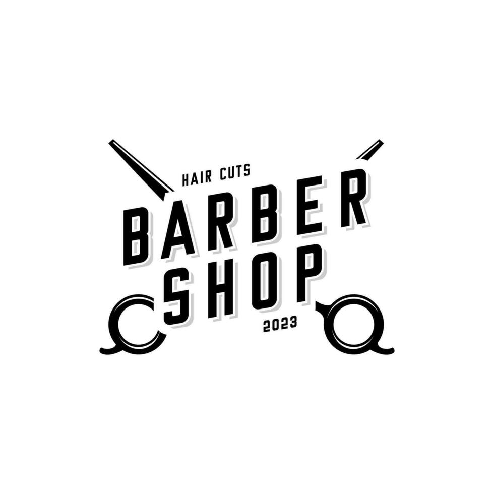 barbershop logo vector, scissors vector